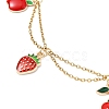 Alloy Enamel Fruit Charm Anklet AJEW-AN00560-02-3