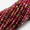 Faceted Natural Agate Round Beads Strands X-G-E318D-4mm-02-1