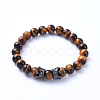 Natural Tiger Eye Stretch Beaded Bracelets BJEW-JB05175-02-1