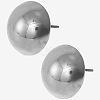 Simple Half Round 304 Stainless Steel Stud Earrings SA7392-1-1