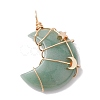 Natural Mixed Gemstone Copper Wire Wrapped Pendants PALLOY-JF02577-02-3