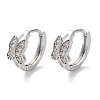 Brass Micro Pave Clear Cubic Zirconia Hoop Earrings EJEW-C121-06P-1