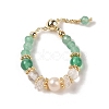 Natural Green Agate Adjustable Rings RJEW-C090-01G-2