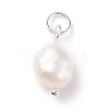 Grade B Natural Cultured Freshwater Pearl Charms PALLOY-JF01497-03-2