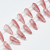 Carved Cherry Quartz Glass Beads Strands G-T122-06G-1