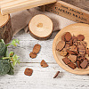 Fashewelry 22Pairs 11 Style Walnut Wood Stud Earring Findings MAK-FW0001-01-5