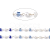 Cube & Round Glass & ABS Imitation Pearl Beaded Chains CHS-P016-43G-05-2