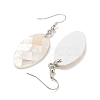 Rack Plating Brass Natural White Shell Dangle Earrings EJEW-N055-52K-2