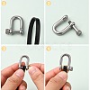 304 Stainless Steel D-Ring Anchor Shackle Clasps STAS-H142-05P-3