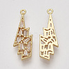 Brass Micro Pave Cubic Zirconia Pendants ZIRC-S064-011-2