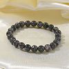 Natural Larvikite Bead Stretch Bracelets BJEW-K212-B-046-3