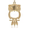 Shining Golden Plated Alloy Rhinestone Owl Big Pendants for Halloween Jewelry RB-J202-01G-2
