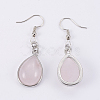 Natural Rose Quartz Dangle Earrings EJEW-F133-02G-2