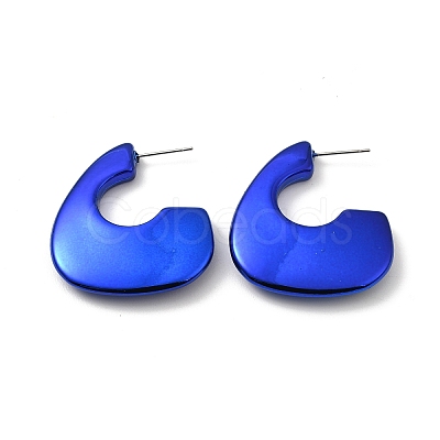 Twist Triangle Acrylic Stud Earrings EJEW-P251-23-1