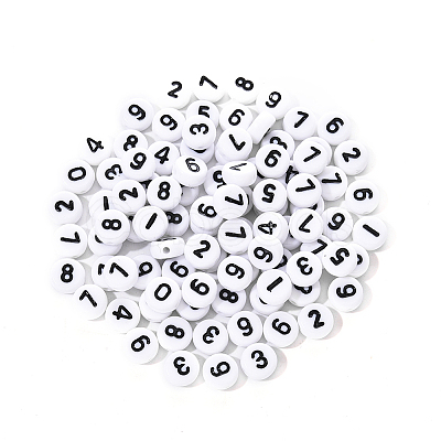 White Opaque Acrylic Beads SACR-YW0001-16B-1