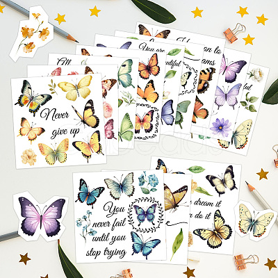 12 Sheets 12 Style PVC Stickers DIY-WH0570-007-1