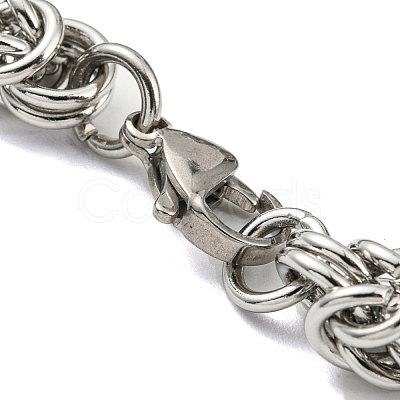 Non-Tarnish 304 Stainless Steel Byzantine Chain Bracelet BJEW-C042-04P-1