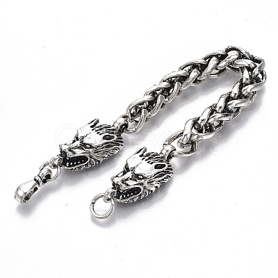 Men's Alloy Wheat Chain Bracelets X-BJEW-T014-07AS-1