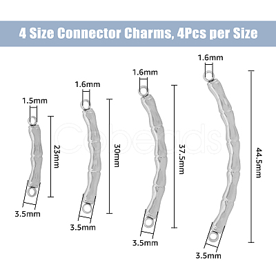 DICOSMETIC 16Pcs 4 Styles 304 Stainless Steel Connector Charms STAS-DC0013-62-1