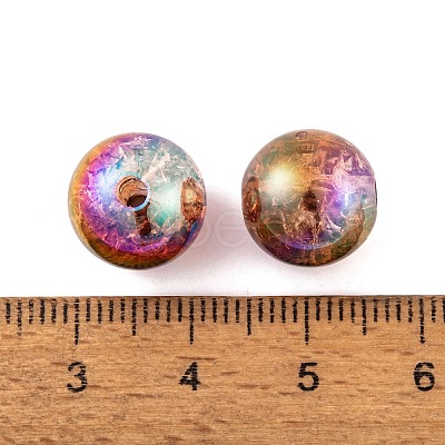 UV Plating Rainbow Iridescent Acrylic Crackl Beads PACR-C009-02I-1