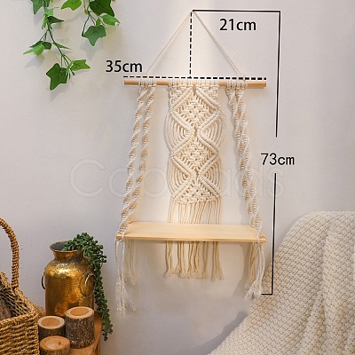 Bohemian Cotton & Wood Macrame Woven Wall Hanging PW-WG8FB47-01-1