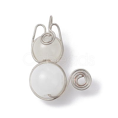 Imitation Jade Glass Bead Pendants PALLOY-JF02479-02-1