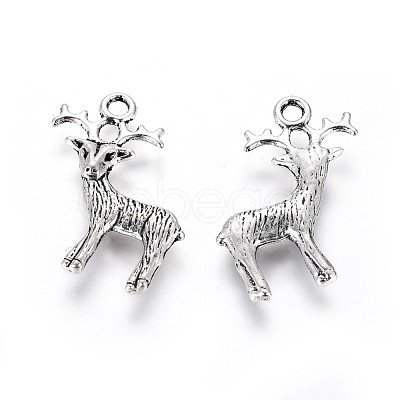 Christmas Theme Tibetan Style Alloy Charms TIBEP-X0185-80AS-1