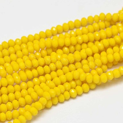 Faceted Rondelle Glass Beads Strands GLAA-I033-3mm-14-1