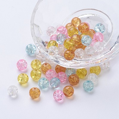 Baking Painted Crackle Glass Beads DGLA-X0006-8mm-13-1