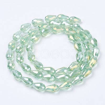 Electroplate Glass Beads Strands X-EGLA-D015-15x10mm-29-1