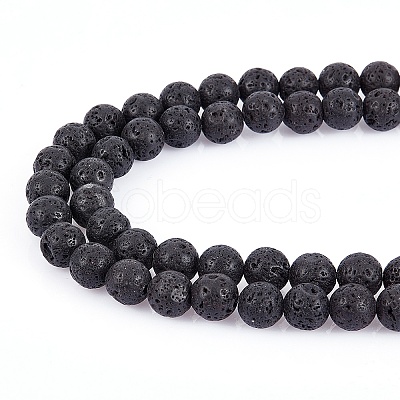 Synthetic Lava Rock Beads Strands G-S277-10mm-01-1