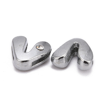 Letter Slider Beads for Watch Band Bracelet Making X-ALRI-O012-V-NR-1