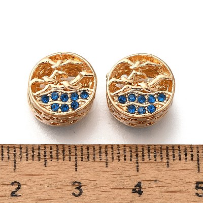 Rack Plating Alloy Rhinestone European Beads PALLOY-P307-06G-1