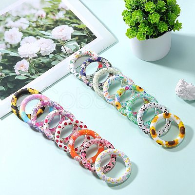 5Pcs Ring Food Grade Eco-Friendly Silicone Beads JX893P-1