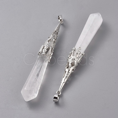 Natural Quartz Crystal Big Pointed Pendants G-G797-05P-10-1