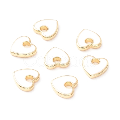 Rack Plating Eco-friendly Brass Enamel Charms KK-D073-04G-NR-1