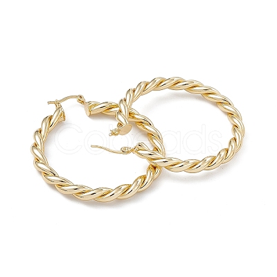 Rack Plating Brass Hoop Earrings for Women EJEW-A088-24G-1