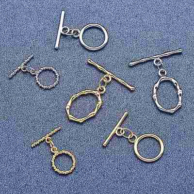 6 Set 3 Style 304 Stainless Steel Toggle Clasps Set STAS-SZ0001-96-1