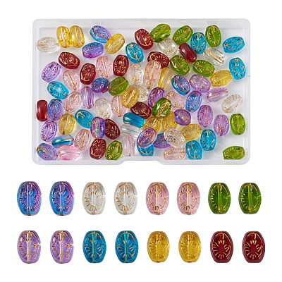 Cheriswelry 96Pcs 8 Colors Transparent Glass Beads Strands GLAA-CW0001-04-1