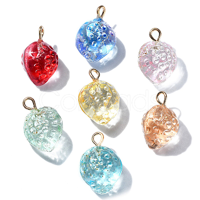 50Pcs Transparent Spray Painted Glass Pendants GLAA-CJ0002-23-1