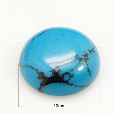 Synthetic Turquoise Cabochons X-G-H1596-FR-10mm-17-1