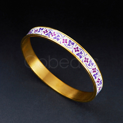 Luminous Golden Stainless Steel Bangles for Women PW-WG1F09E-01-1