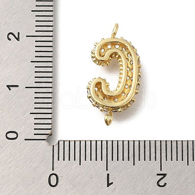 Brass Micro Pave Cubic Zirconia Letter Links KK-I717-04C-1