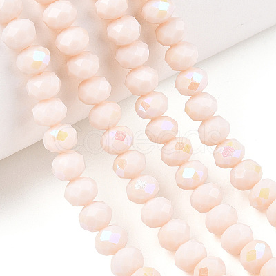 Electroplate Opaque Solid Color Glass Beads Strands EGLA-A034-P1mm-L20-1