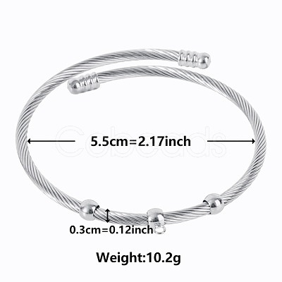 Non-Tarnish Elegant and Stylish Design 304 Stainless Steel Adjustable Bangles for Women GW7312-1-1