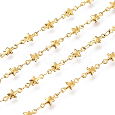 304 Stainless Steel Star Link Chains CHS-M003-04G-1