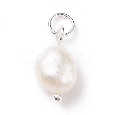 Grade B Natural Cultured Freshwater Pearl Charms PALLOY-JF01497-03-1