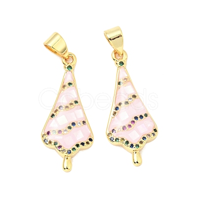 Brass Micro Pave Colorful Cubic Zirconia Pendants KK-G430-01G-03-1