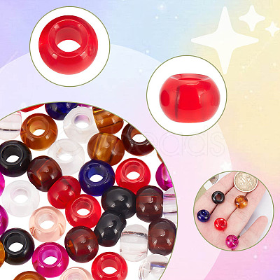 PandaHall Elite 80pcs 8 colors Glass European Beads GLAA-PH0003-04-1