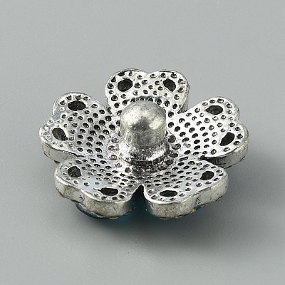 Alloy Rhinestone Snap Button FIND-WH0150-57-1